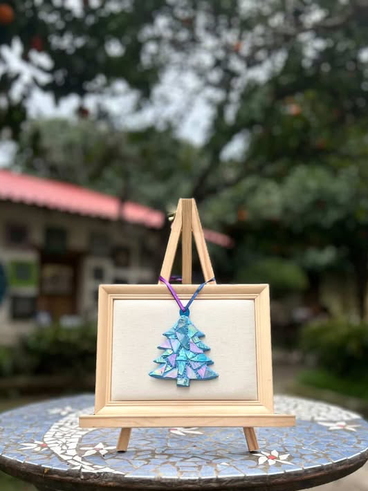 Blue xmas tree ornament