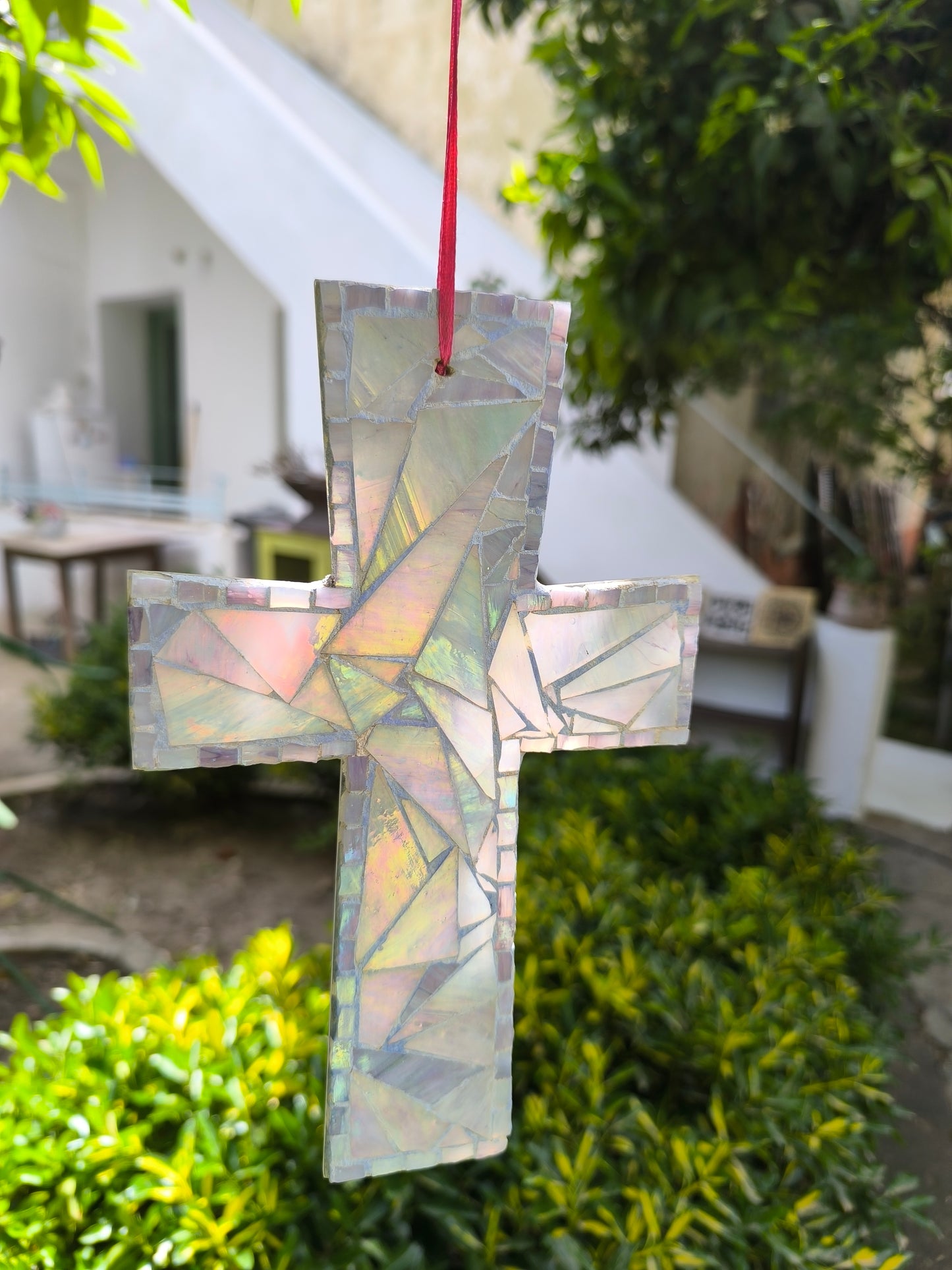 PINK CROSS - suncatcher