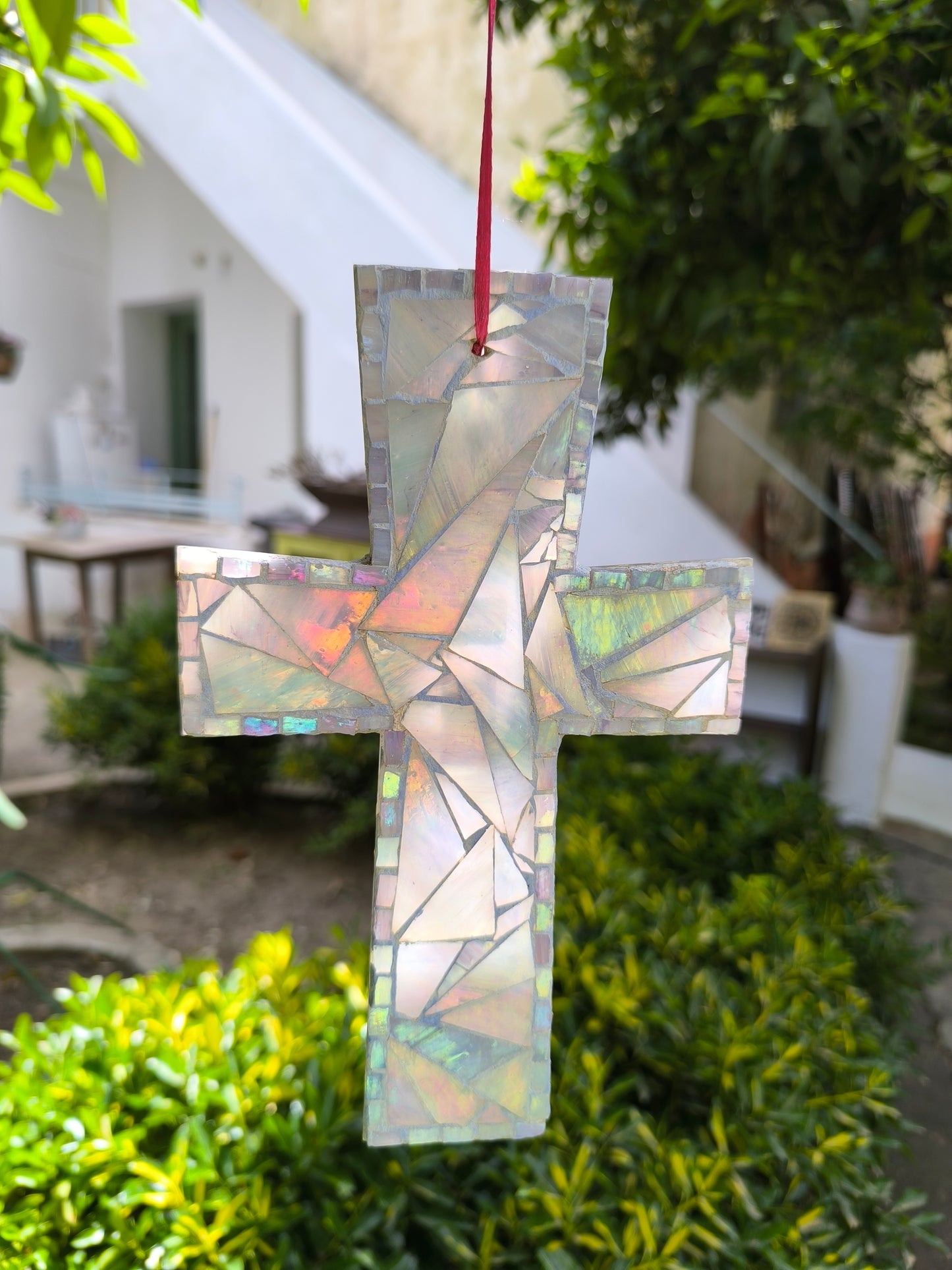 PINK CROSS - suncatcher