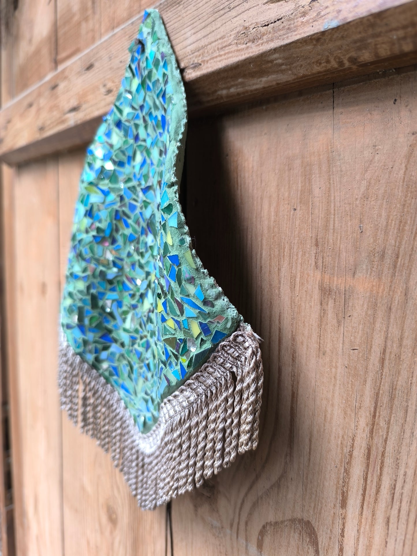 Green/blue glass mosaic cloth