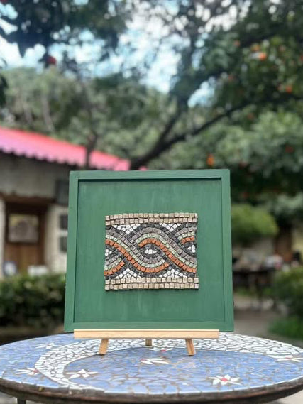 Green wave pattern mosaic