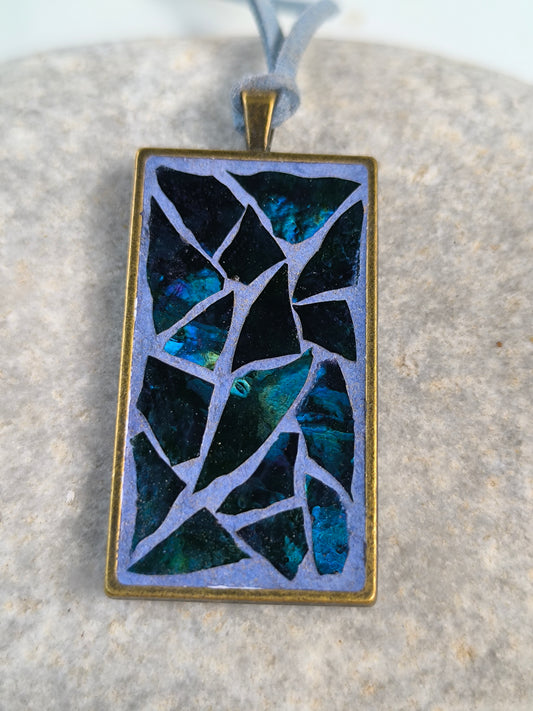 Blue mosaic pendant