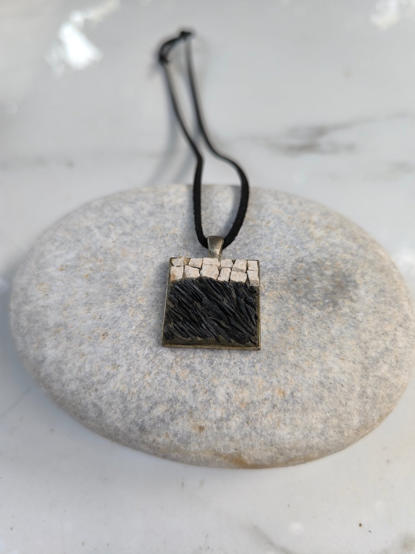 Marble and slate pendant