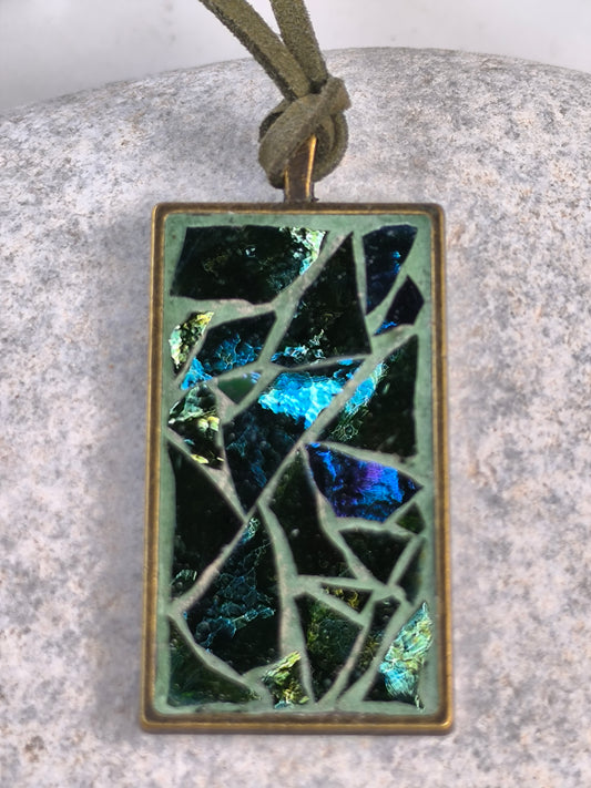 Green mosaic pendant