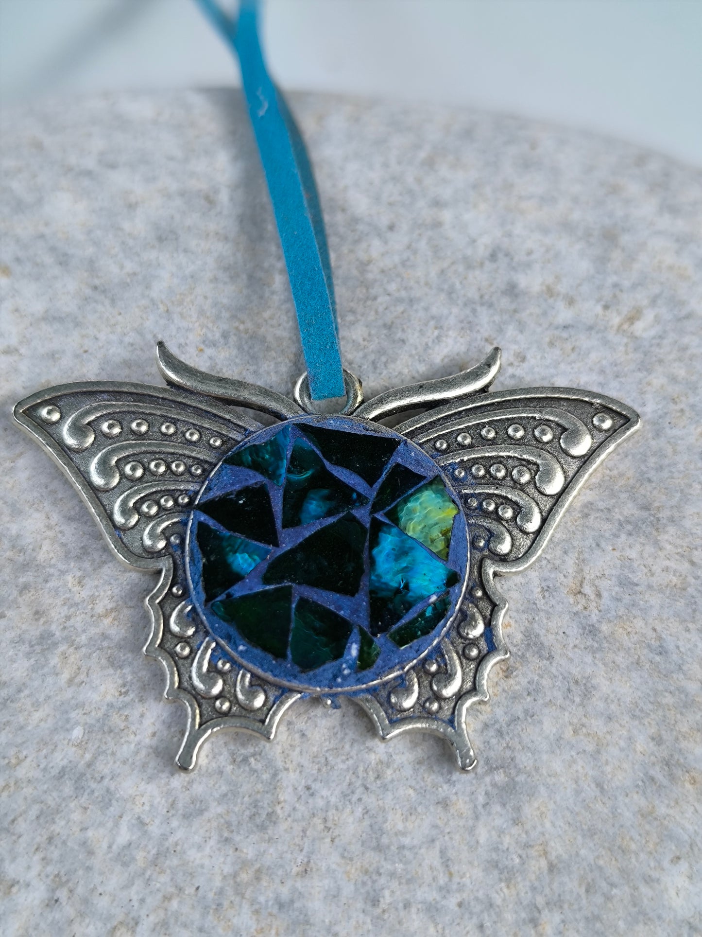 Blue butterfly pendant