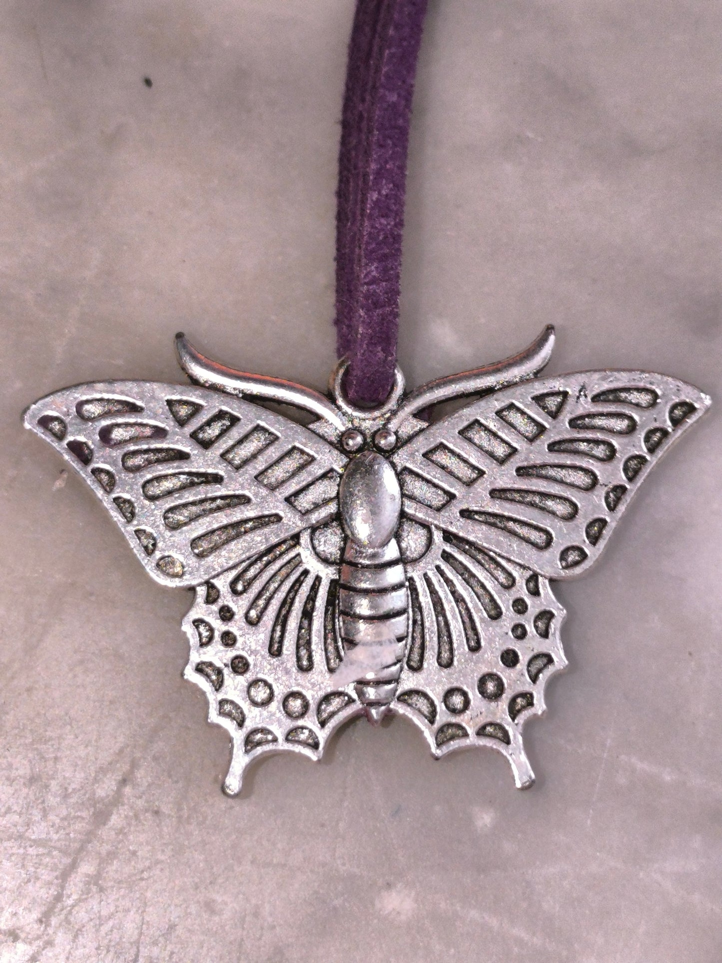 Magenta butterfly pendant