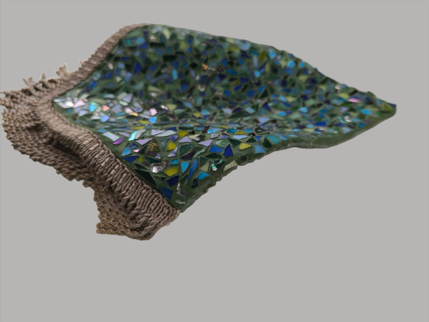 Green/blue glass mosaic cloth