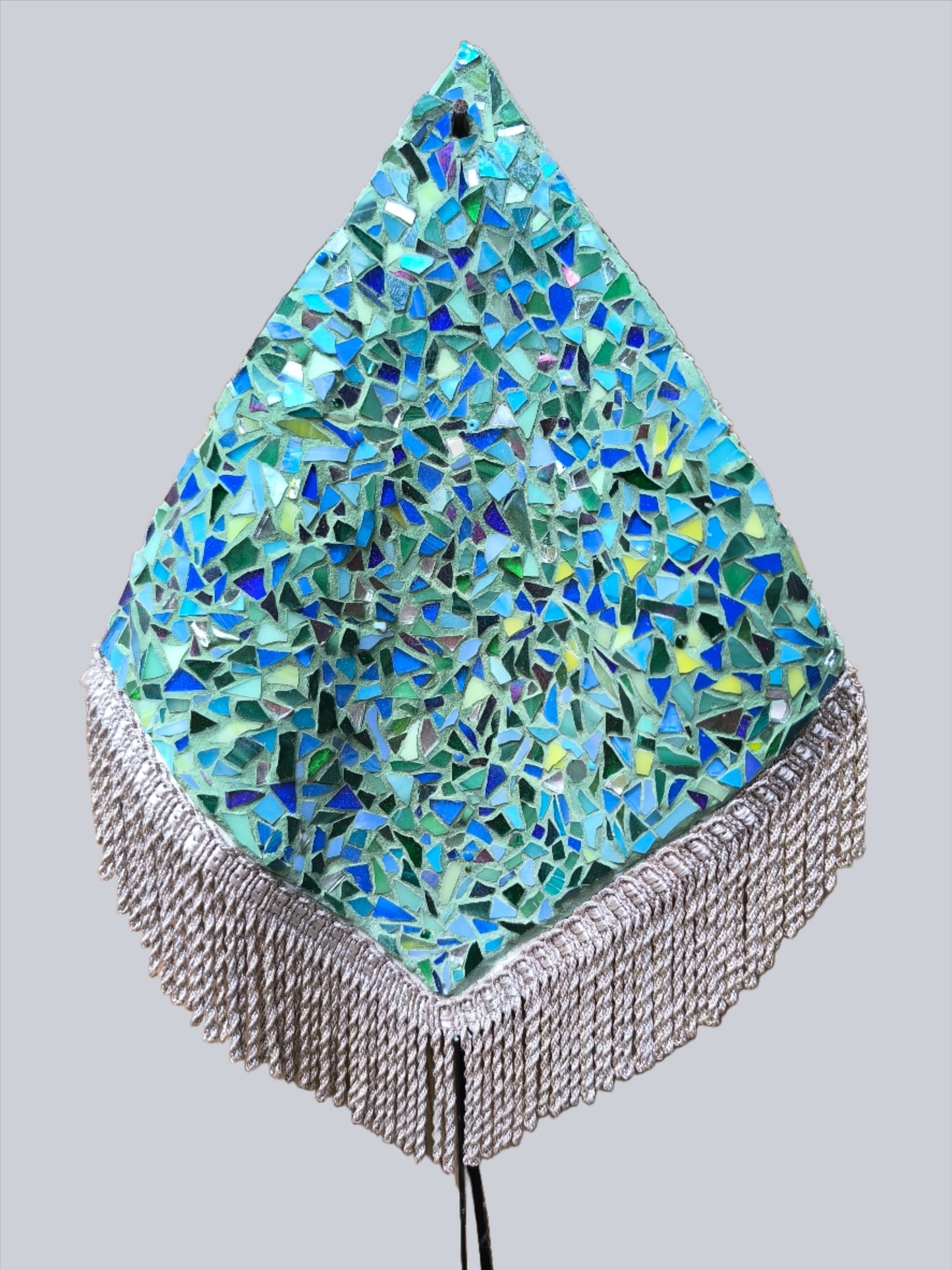 Green/blue glass mosaic cloth