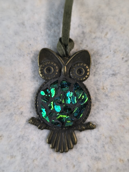 Green/blue Owl Pendant